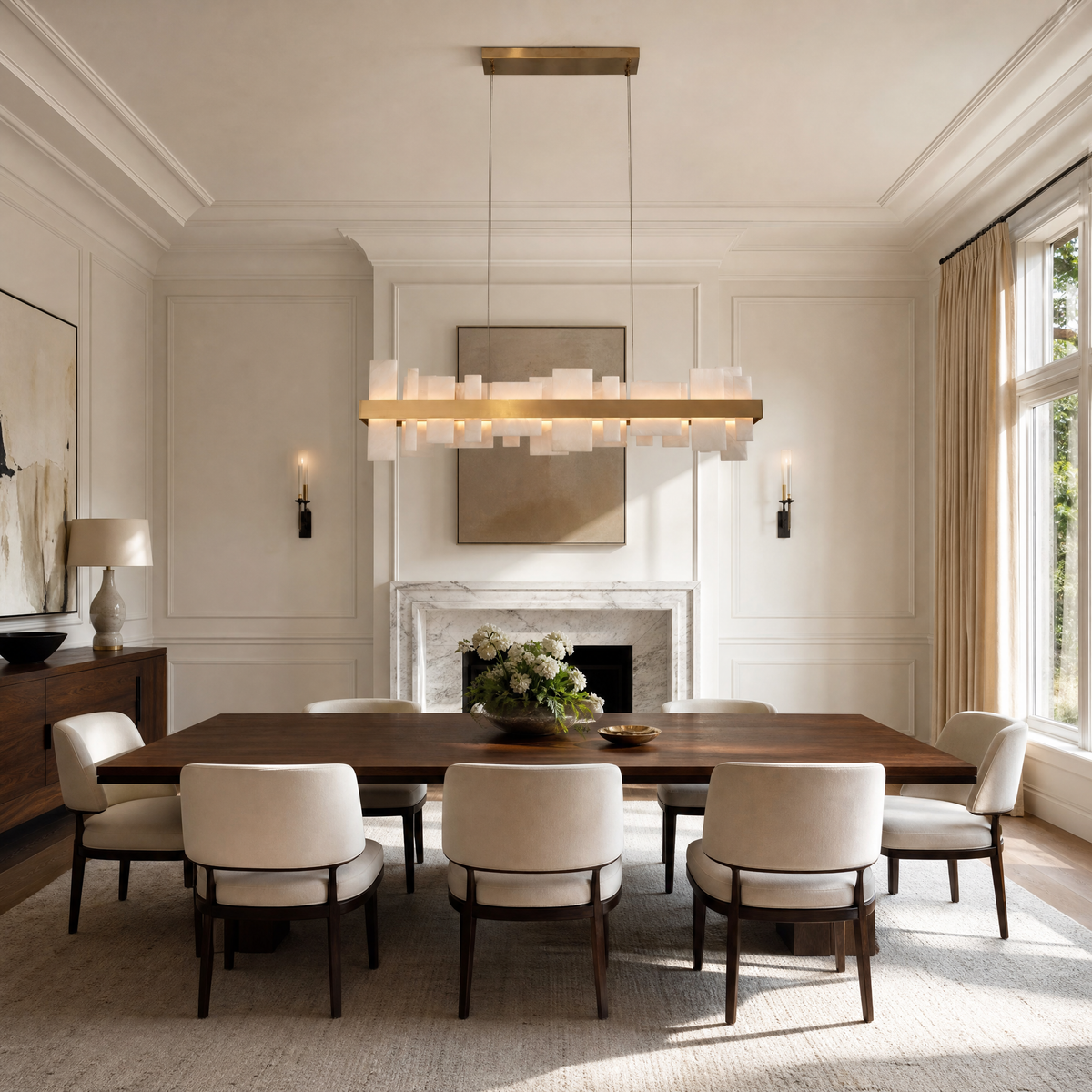 Hollis Modern Alabaster Linear Pendant Light