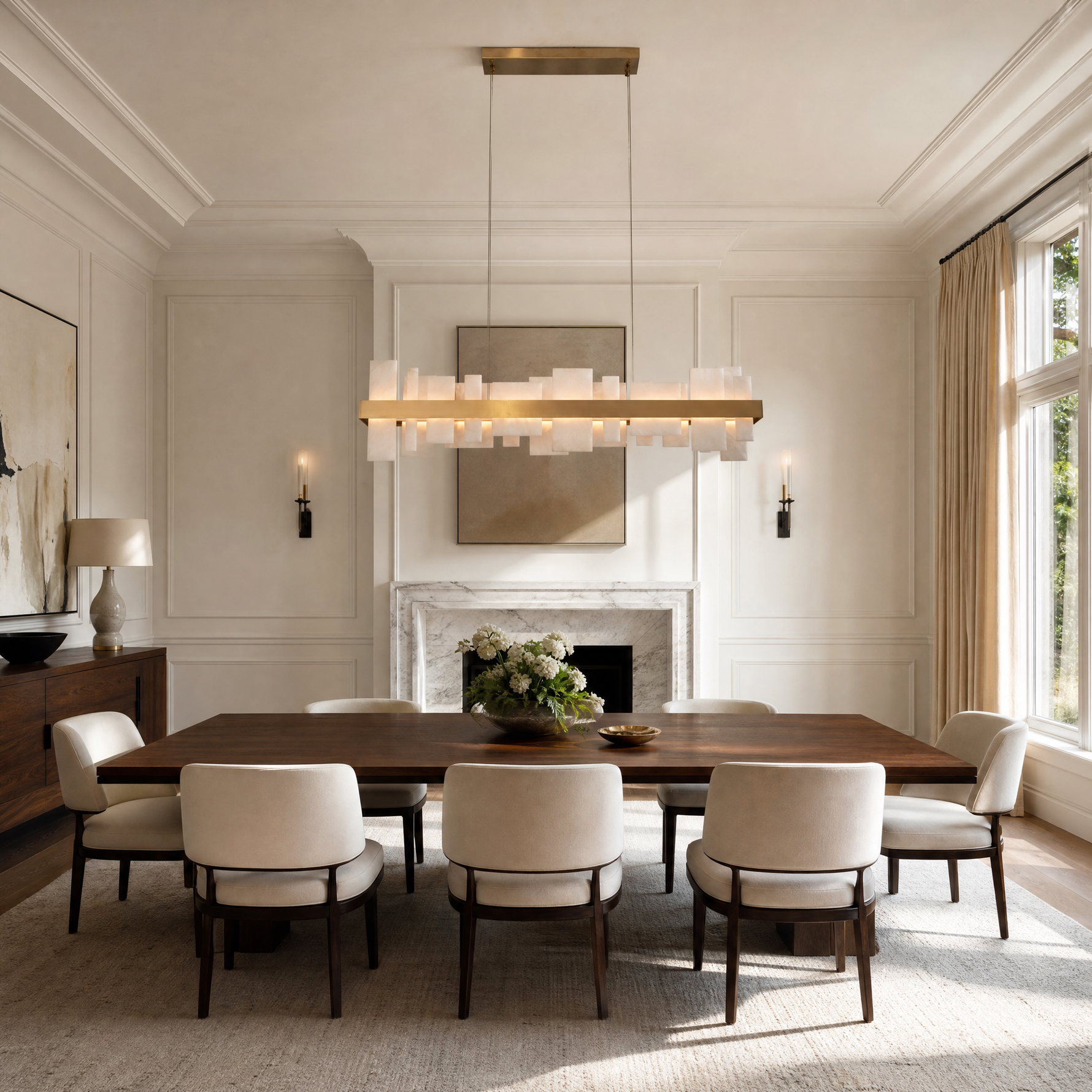Hollis Modern Alabaster Linear Pendant Light