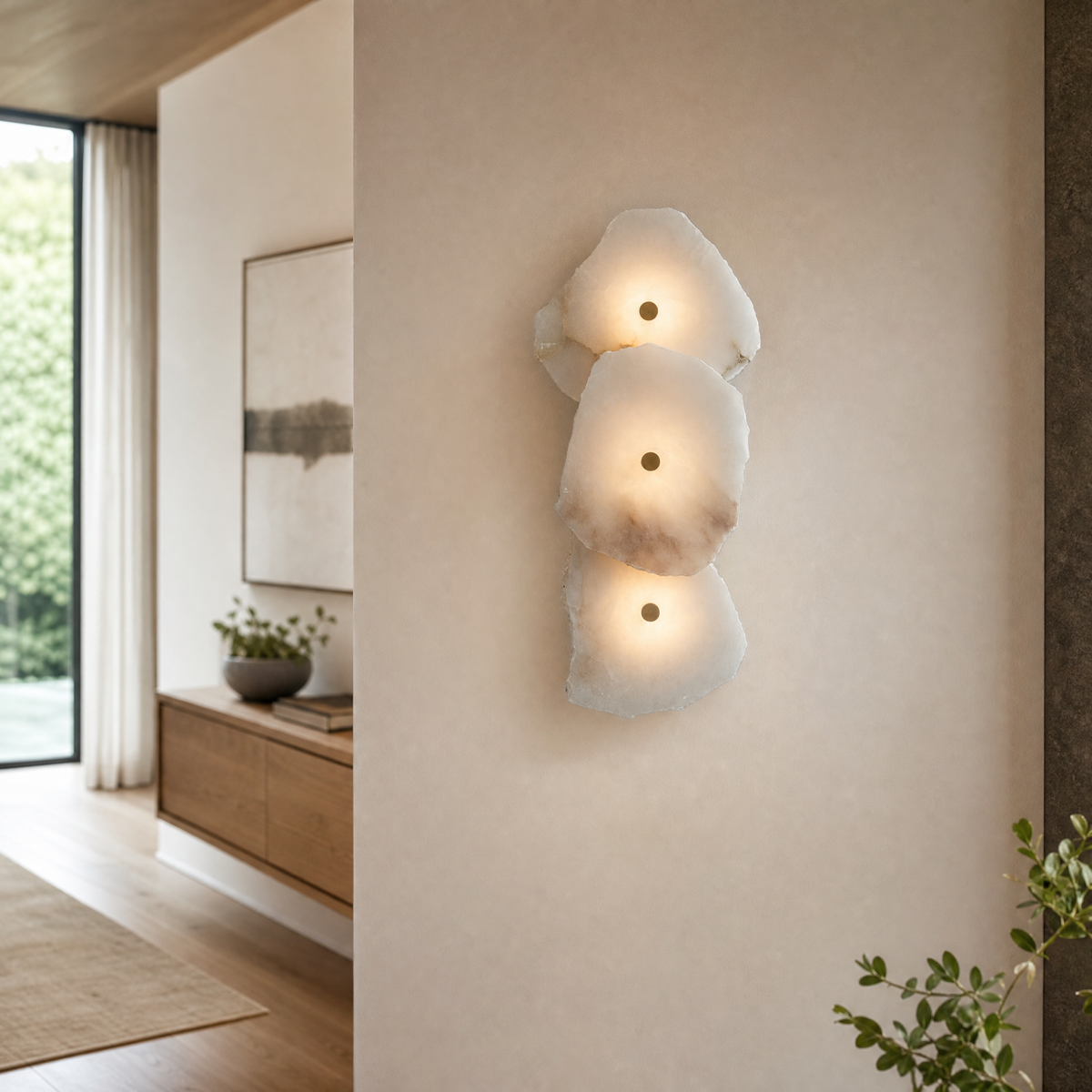 Hollis Modern Alabaster Linear Wall Sconce