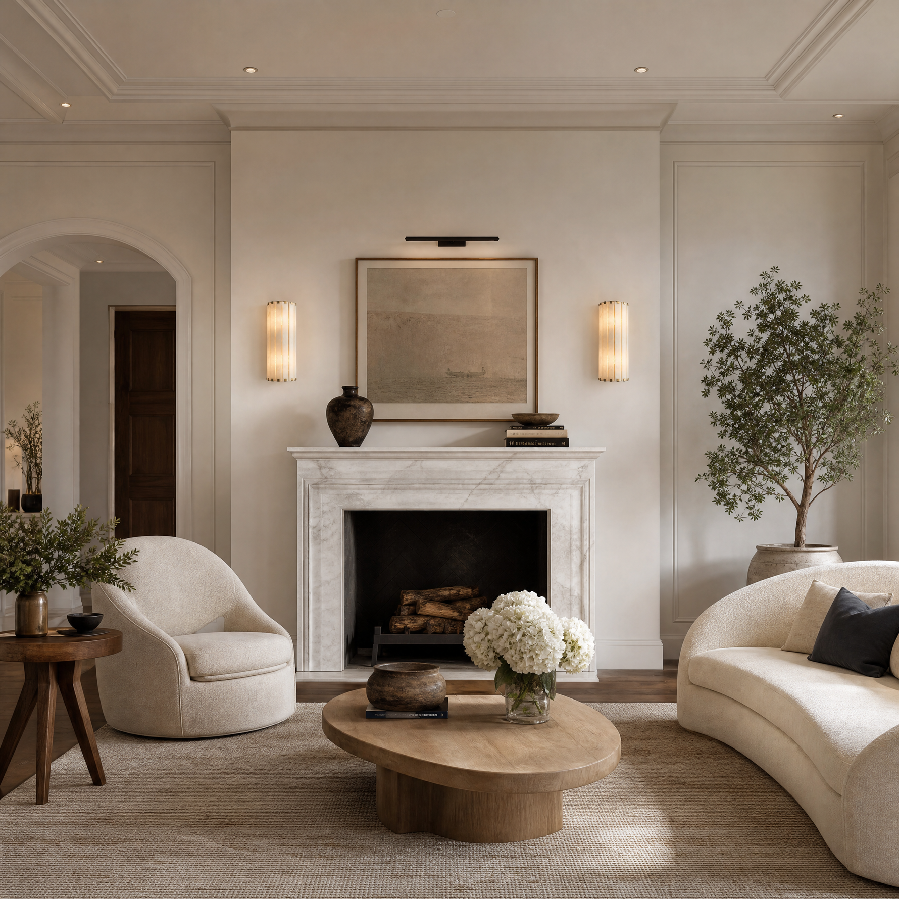 Hollis Modern Alabaster Long Wall Sconce