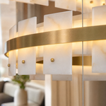 Hollis Modern Alabaster Ring Chandelier