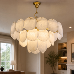 Hollis Modern Alabaster Round Chandelier