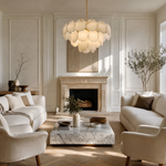 Hollis Modern Alabaster Round Chandelier