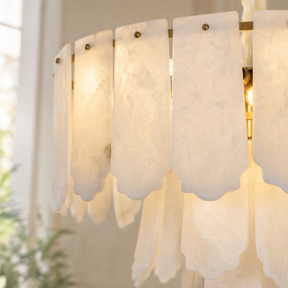 Hollis Modern Alabaster Round Pendant Light
