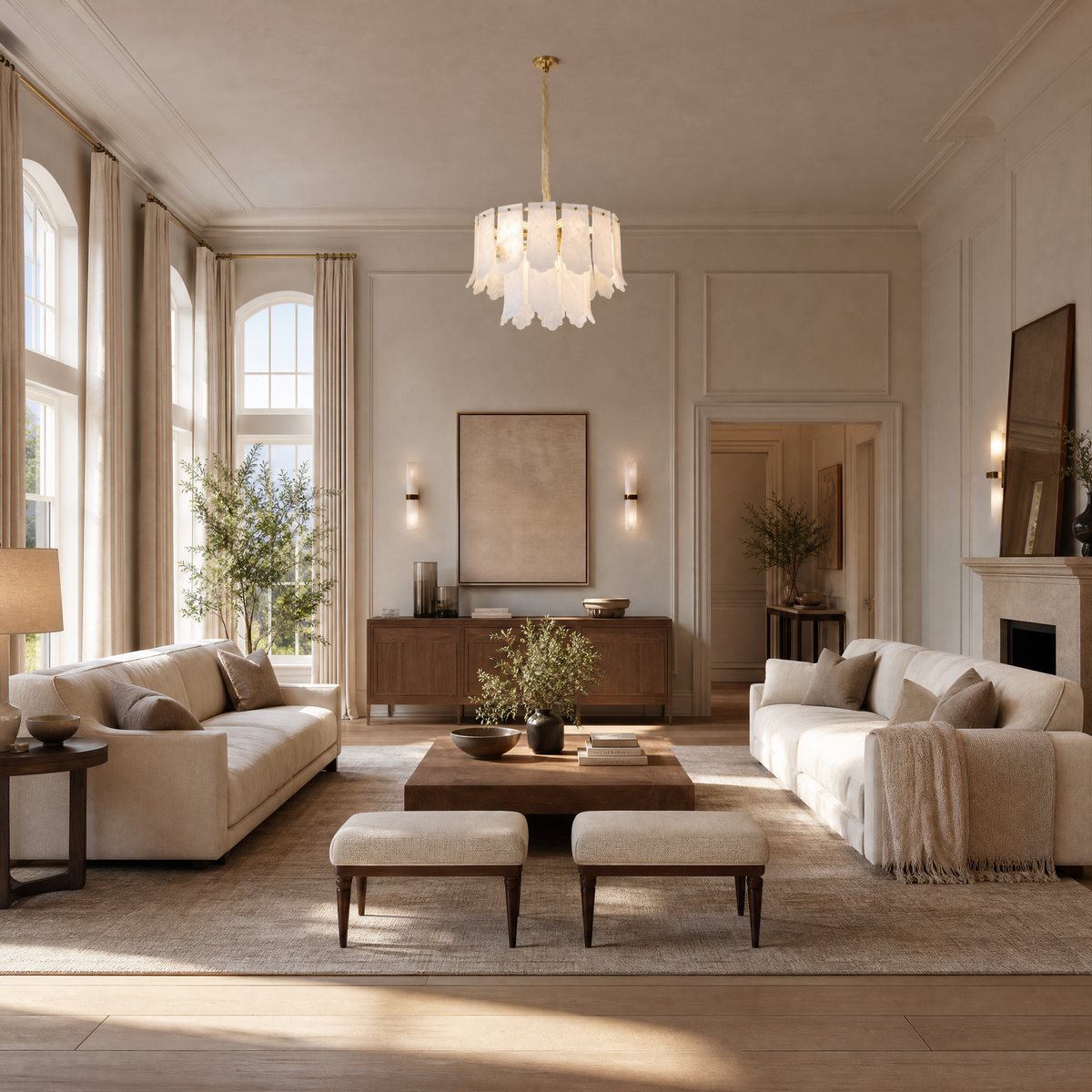 Hollis Modern Alabaster Round Pendant Light