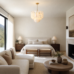 Hollis Modern Alabaster Tiered Chandelier