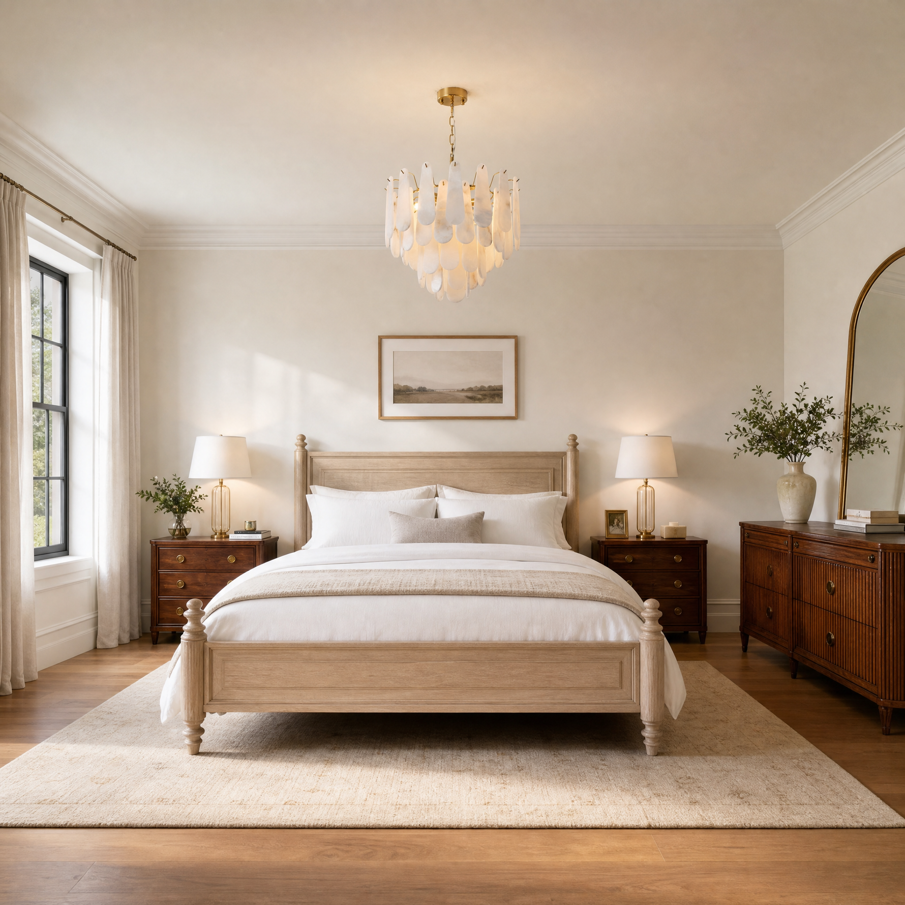 Hollis Modern Alabaster Tiered Chandelier