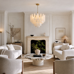 Hollis Modern Alabaster Tiered Chandelier