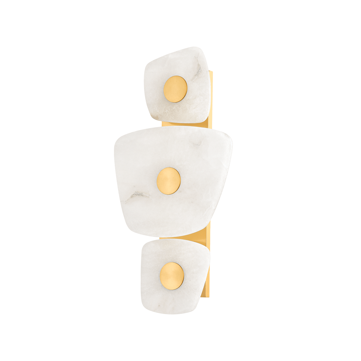 Holmdel Alabaster Wall Lamp with Brass Frame – Warm LED Light