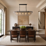 Hook Plate Crystal Linear Dining Pendant 1644 Clear Glass - Black