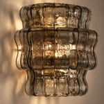 Hook Plate Crystal Wall Sconce 304 Amber - Copper