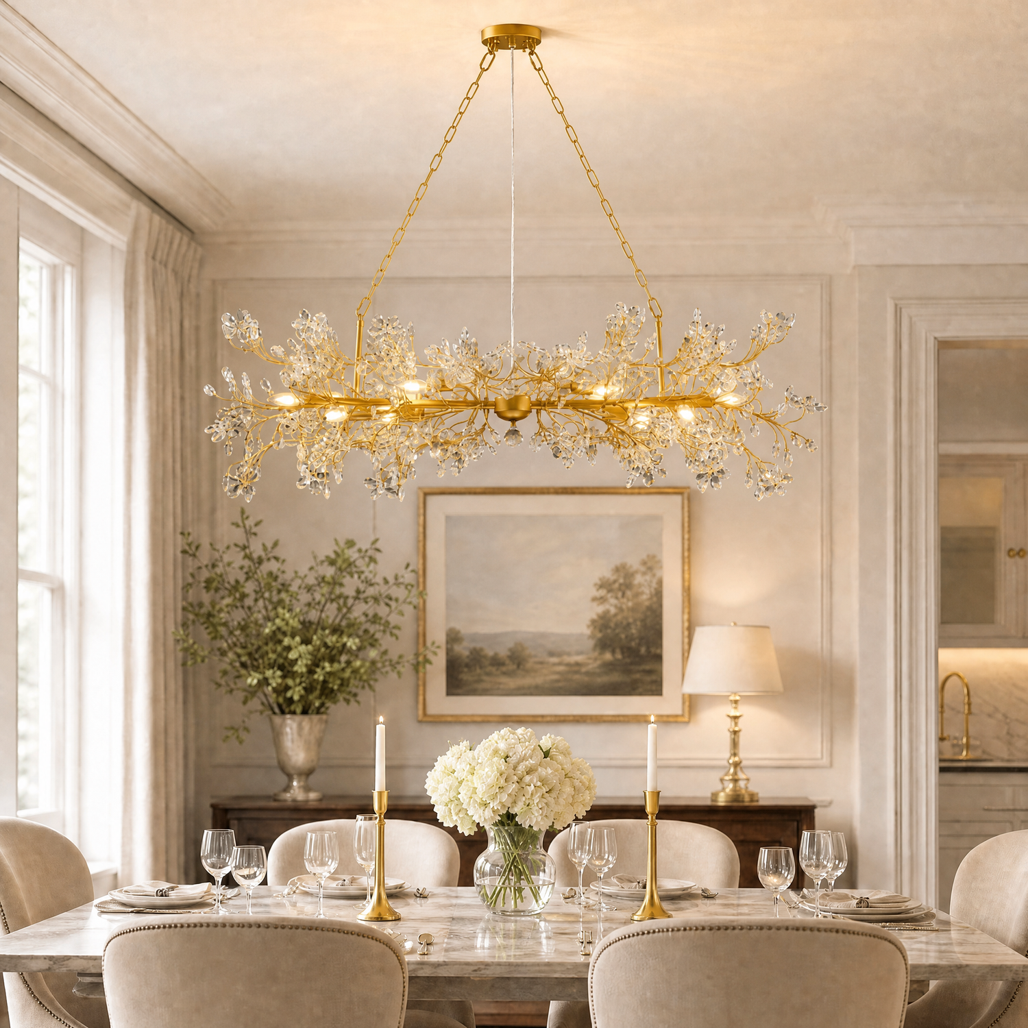 Horse Eye Double-layer Branch Staircase Light - Gold 2300