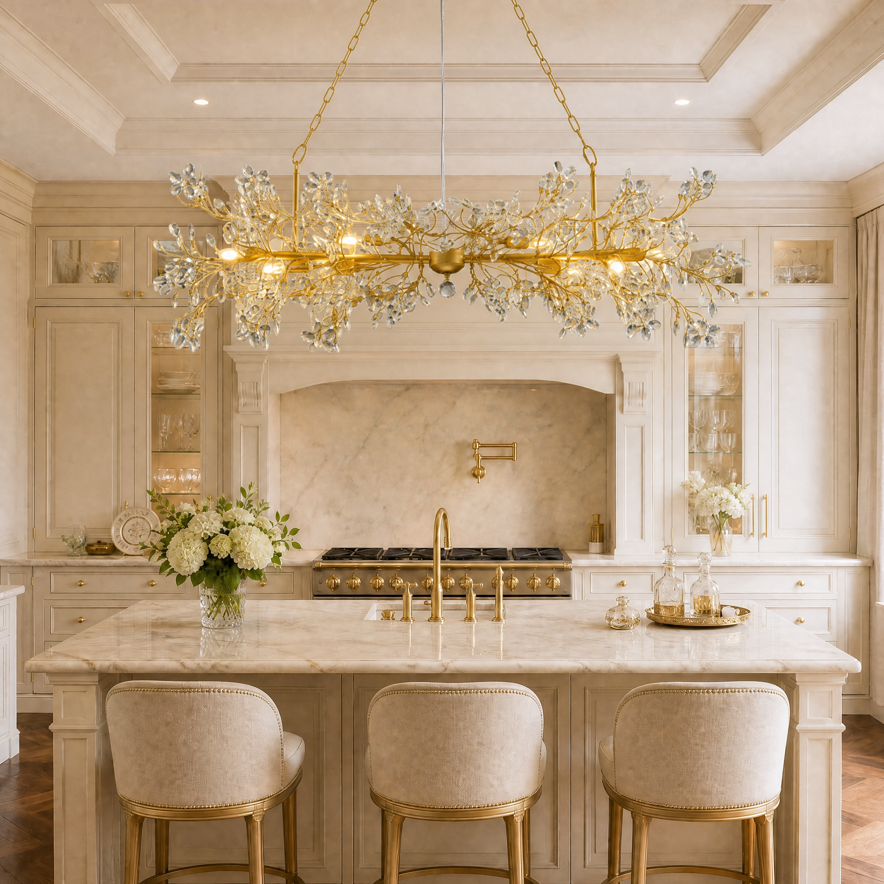 Horse Eye Double-layer Branch Staircase Light - Gold 2300