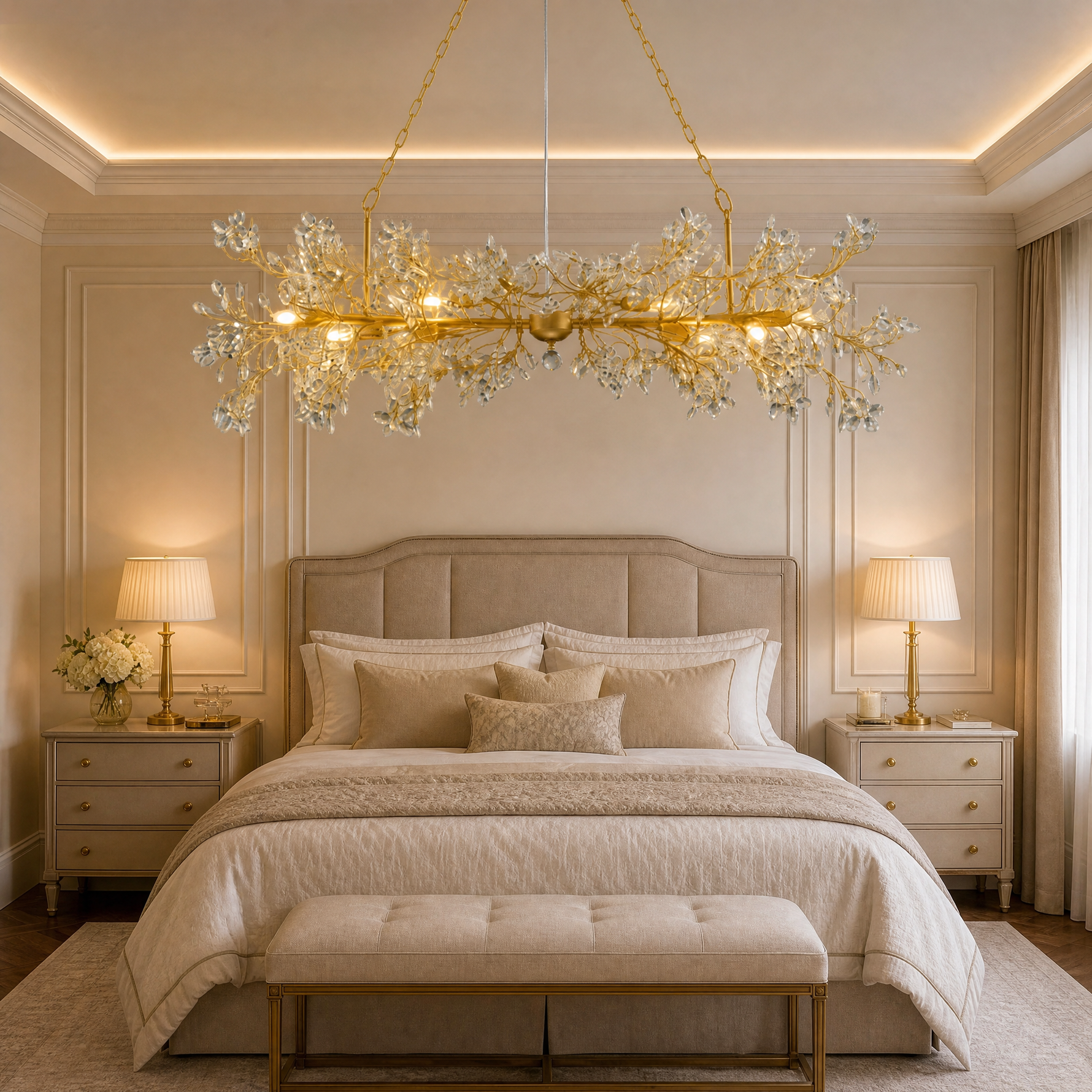 Horse Eye Double-layer Branch Staircase Light - Gold 2300