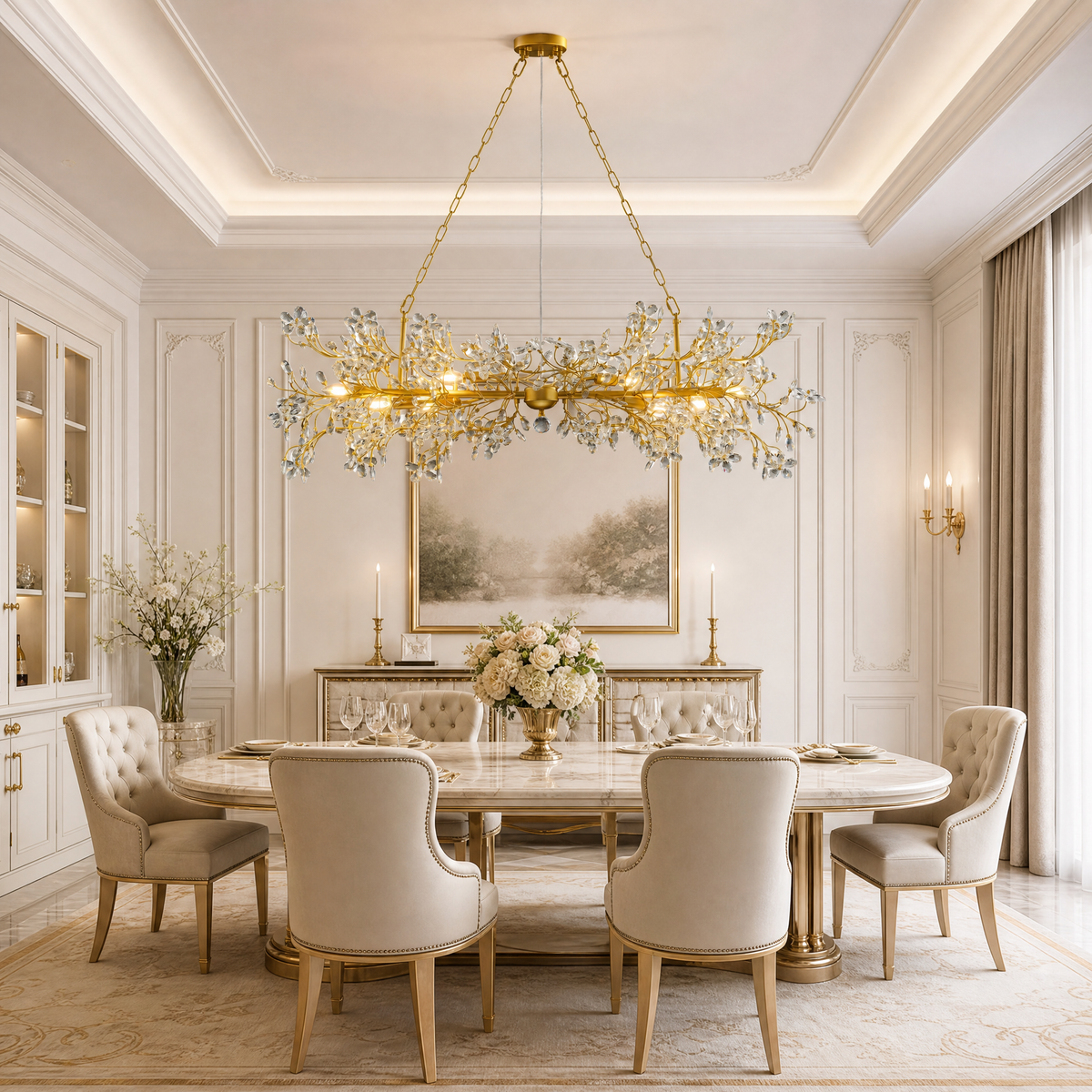 Horse Eye Double-layer Branch Staircase Light - Gold 2300