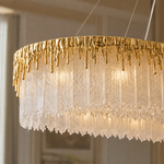 Ice Bloom Glass Square Chandelier L1200 - Copper