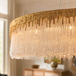Ice Bloom Glass Square Chandelier L900 - Copper
