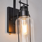 Industrial Black Iron Clear Glass Hanging Wall Lantern