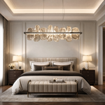Iris Handblown Glass Petal linear Chandelier