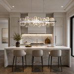 Iris Handblown Glass Petal linear Chandelier