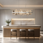 Iris Handblown Glass Petal linear Chandelier
