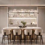 Iris Handblown Glass Petal linear Chandelier