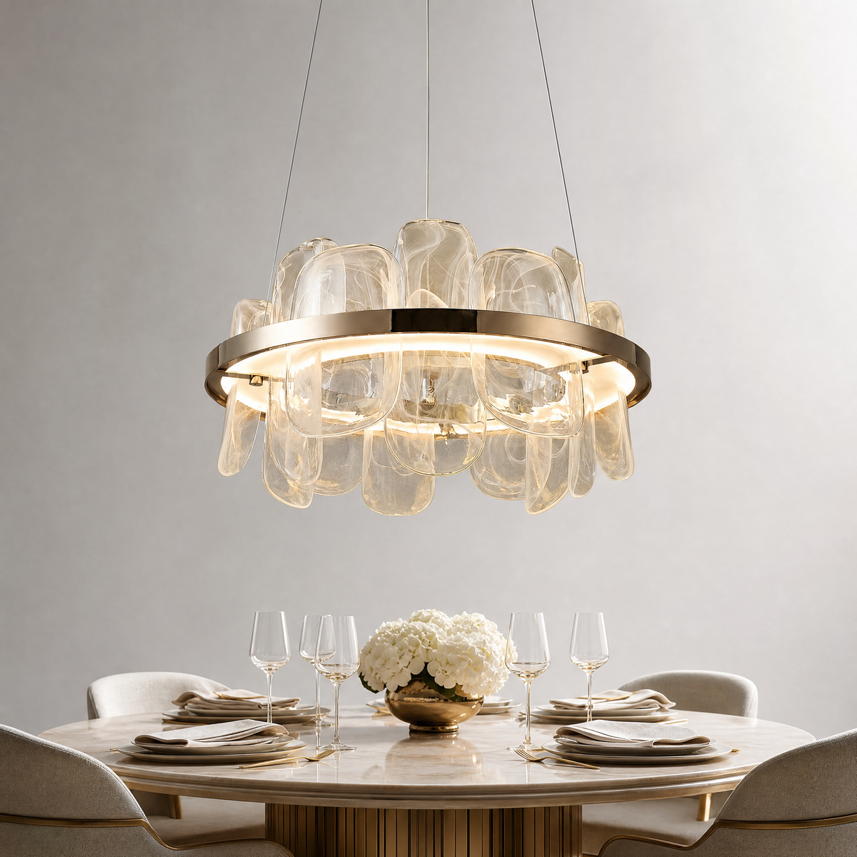 Iris Handblown GlassIris Handblown Glass Petal Chandelier Petal Chandelier