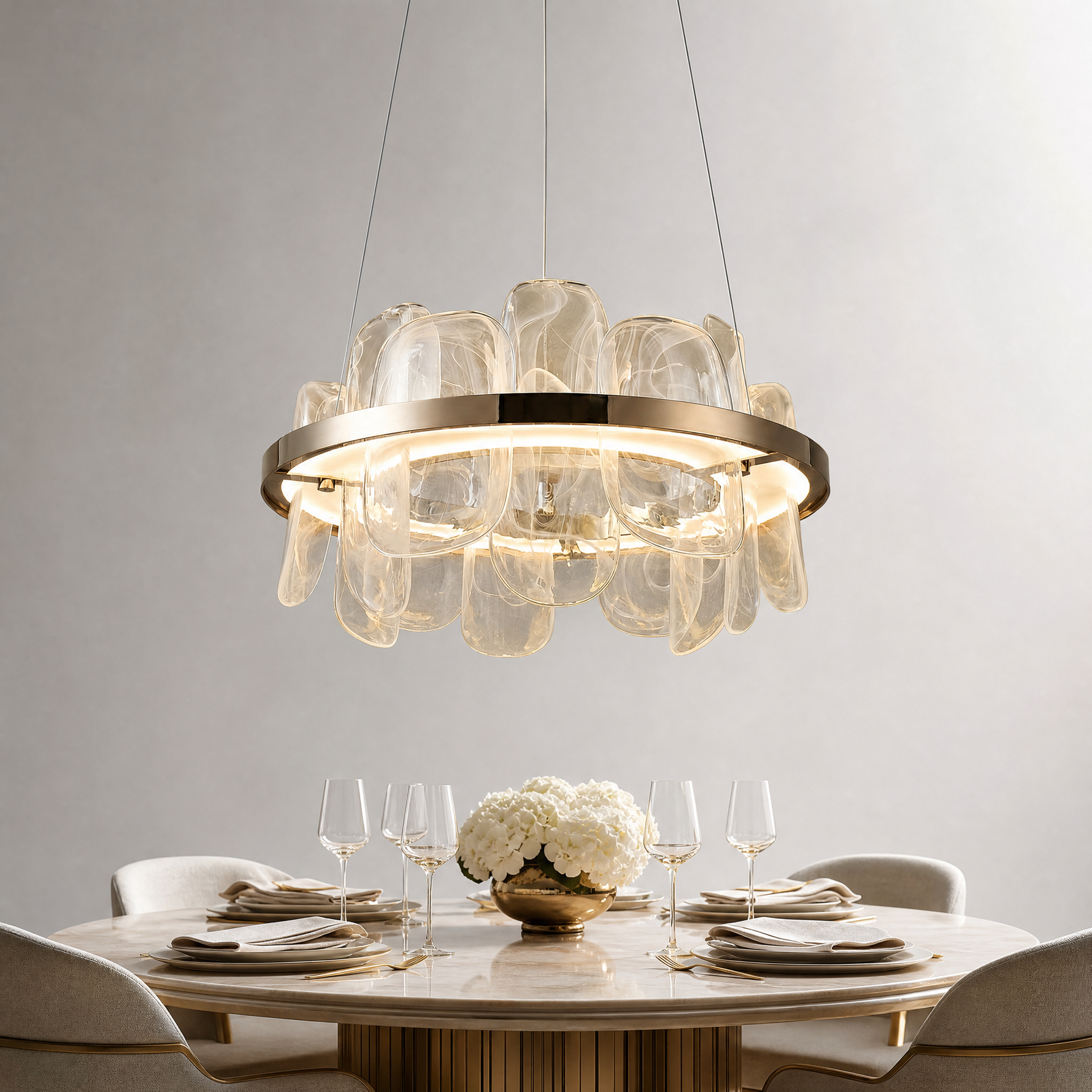 Iris Handblown GlassIris Handblown Glass Petal Chandelier Petal Chandelier