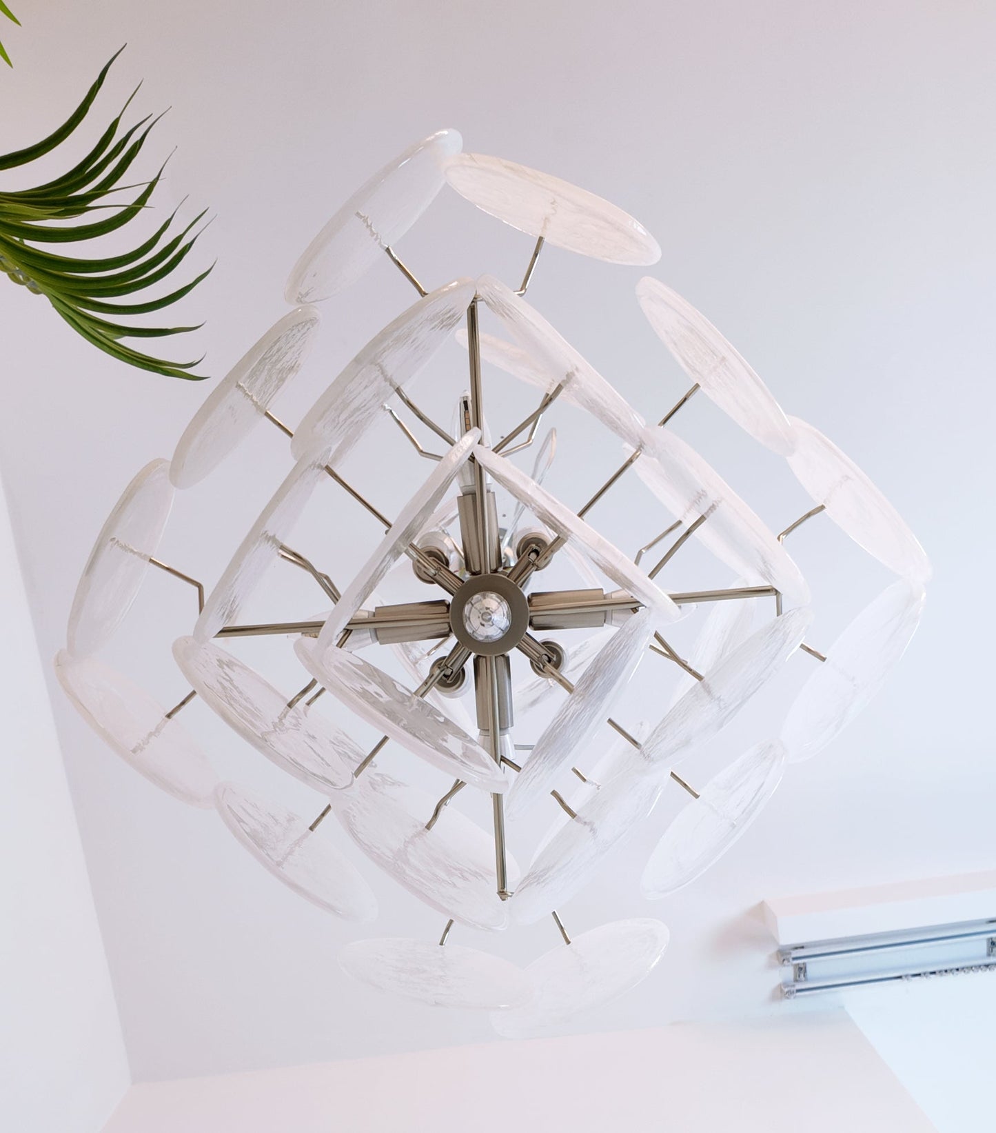 Isadora Murano White Disc Chandelier - YIOSI