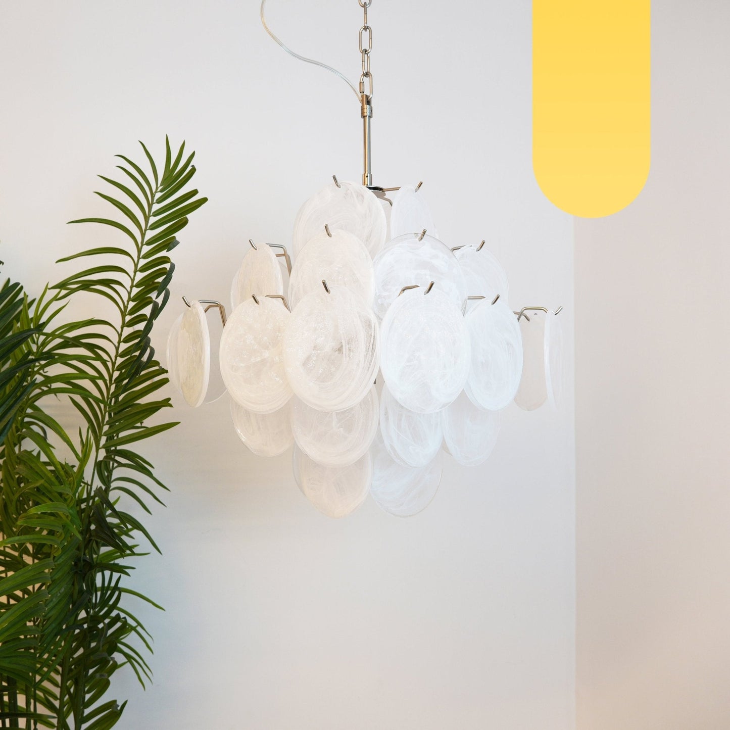 Isadora Murano White Disc Chandelier - YIOSI