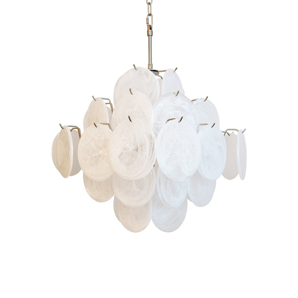 Isadora Murano White Disc Chandelier - YIOSI
