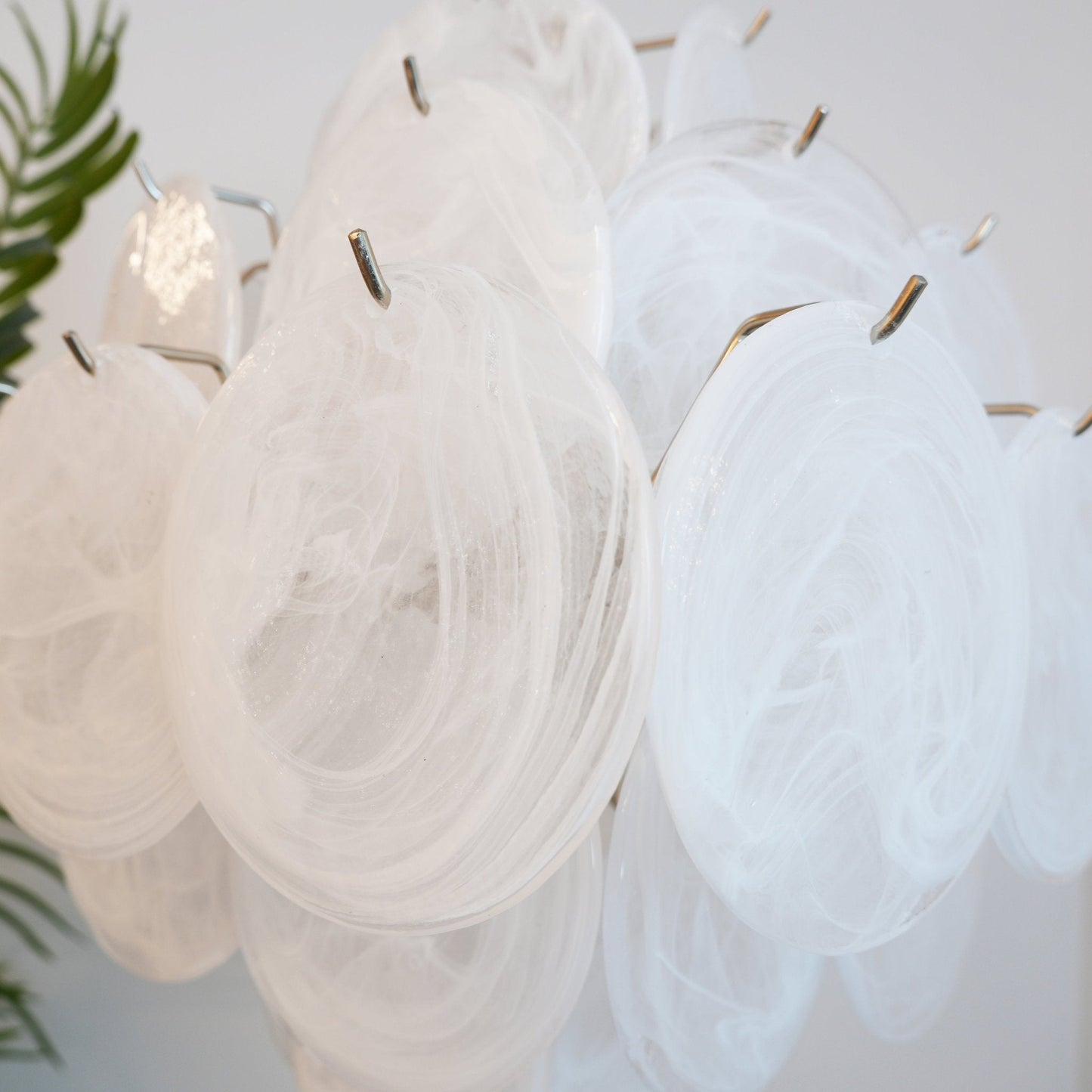 Isadora Murano White Disc Chandelier - YIOSI