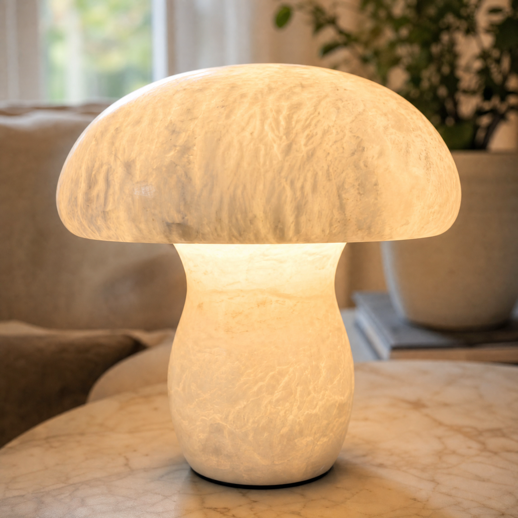Katya Mushroom Modern Alabaster Table Lamp