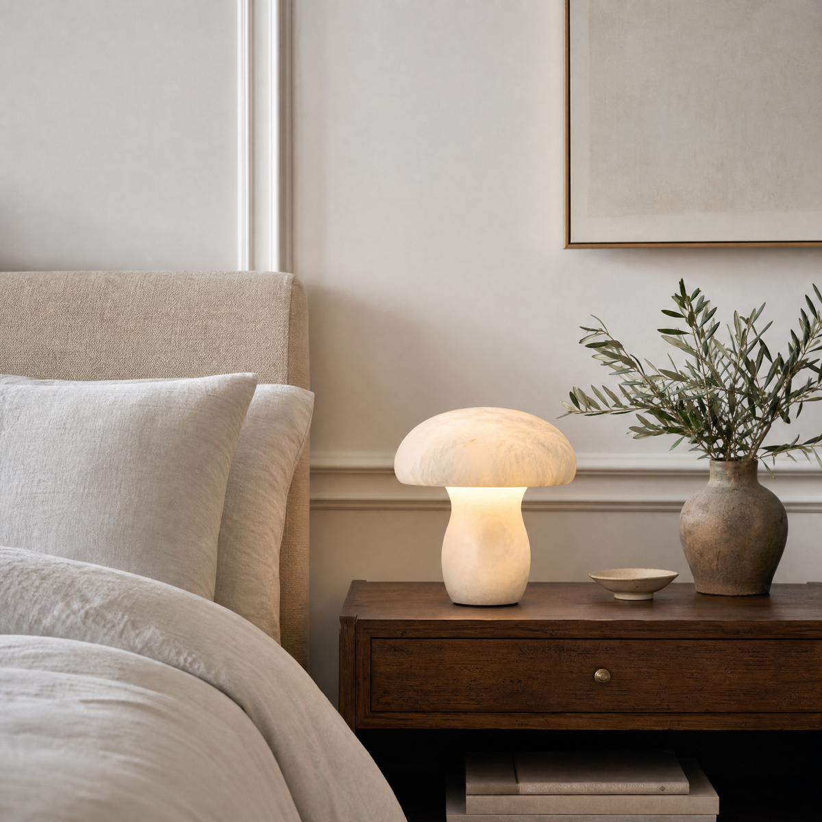 Katya Mushroom Modern Alabaster Table Lamp