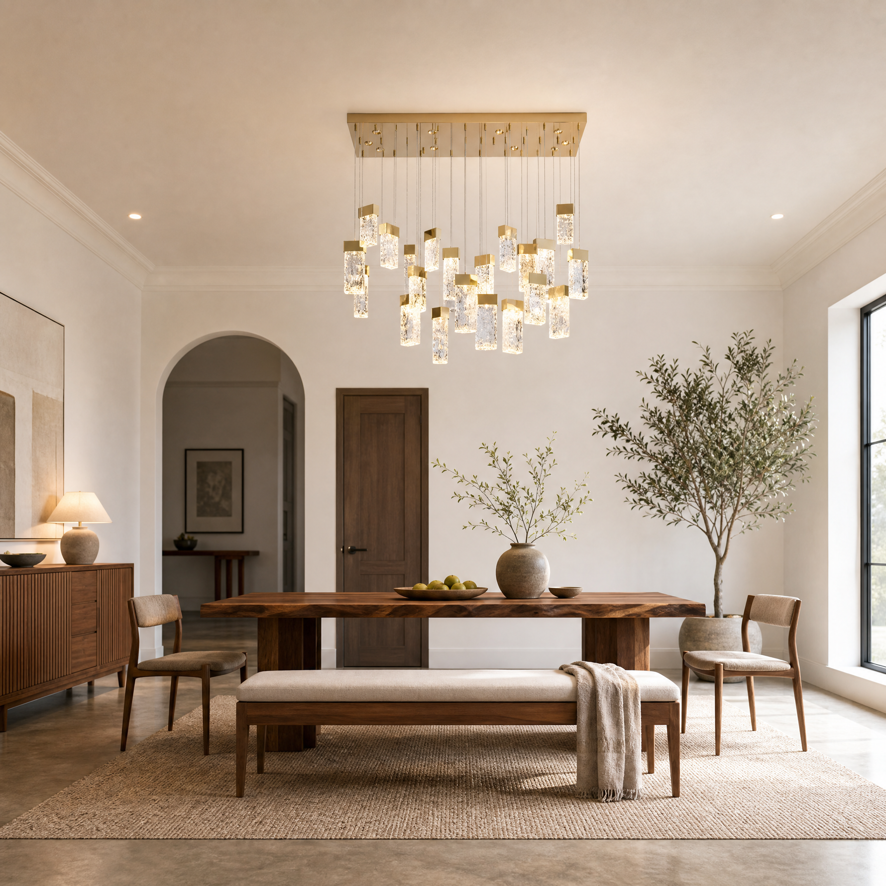Knox Glass Linear Chandelier 47"