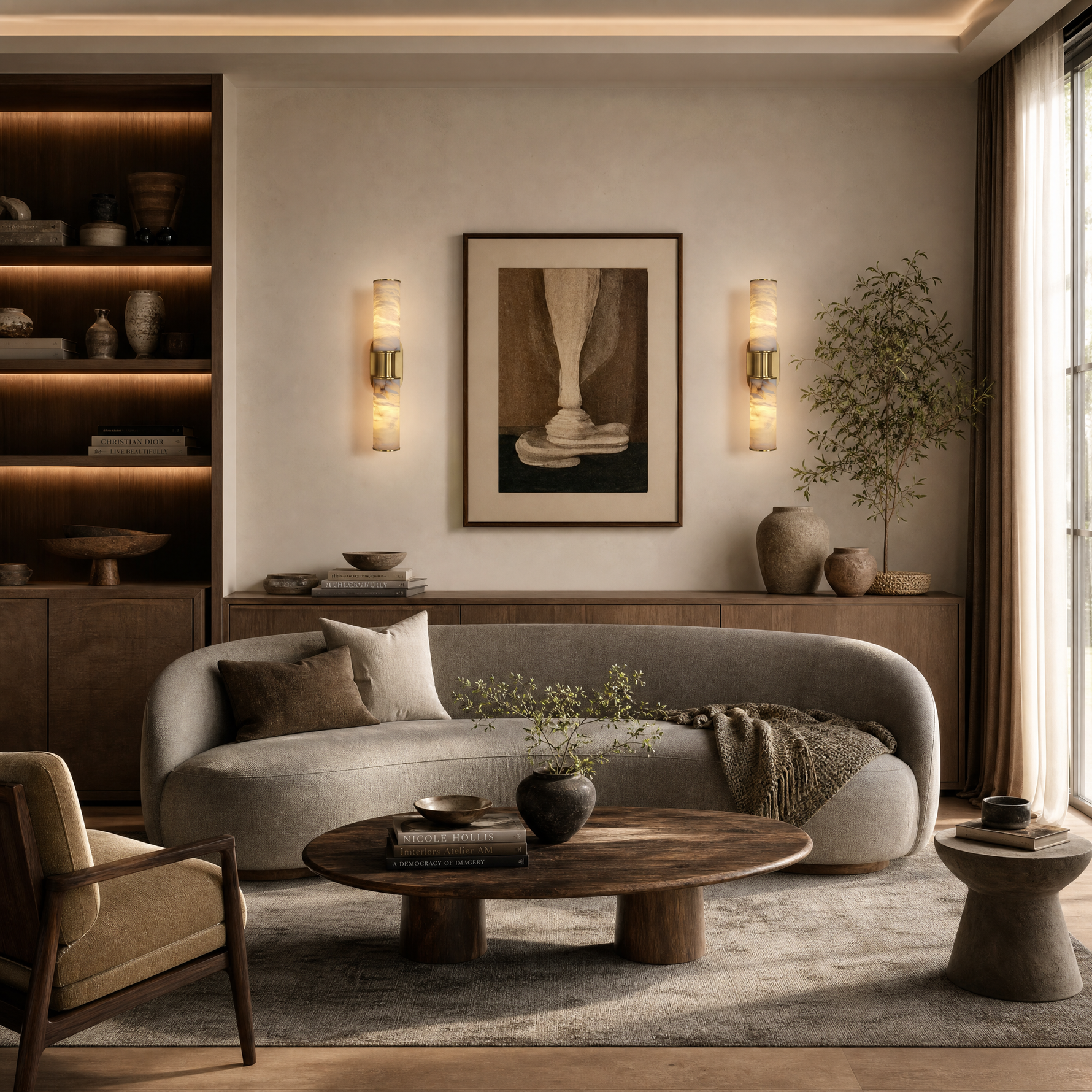 L1000-Marble Lingyu Ceiling Lamp - Copper Color