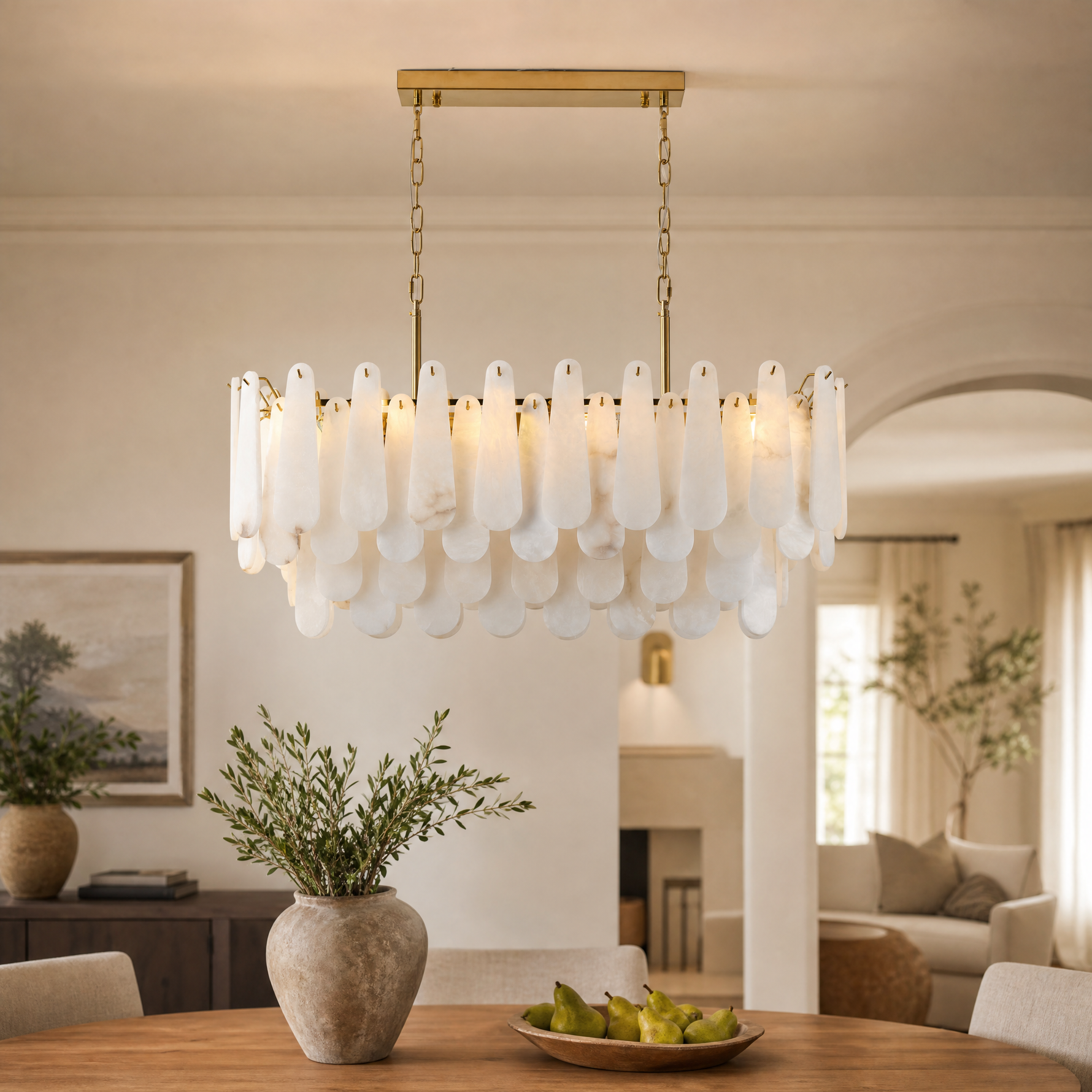 L1000-Marble Lingyu Ceiling Lamp-Copper Color