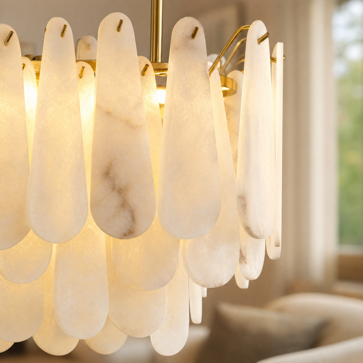 L1000-Marble Lingyu Ceiling Lamp-Copper Color