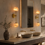 L1000 Marble Round Plate Pendant Light - Copper Color