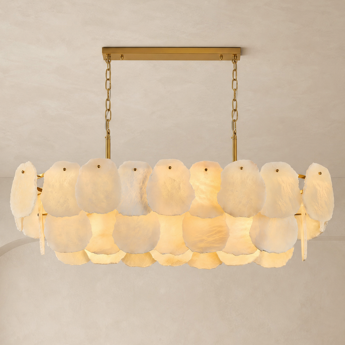 L1060 Marble Stone Block Hanging Lamp - Copper Color
