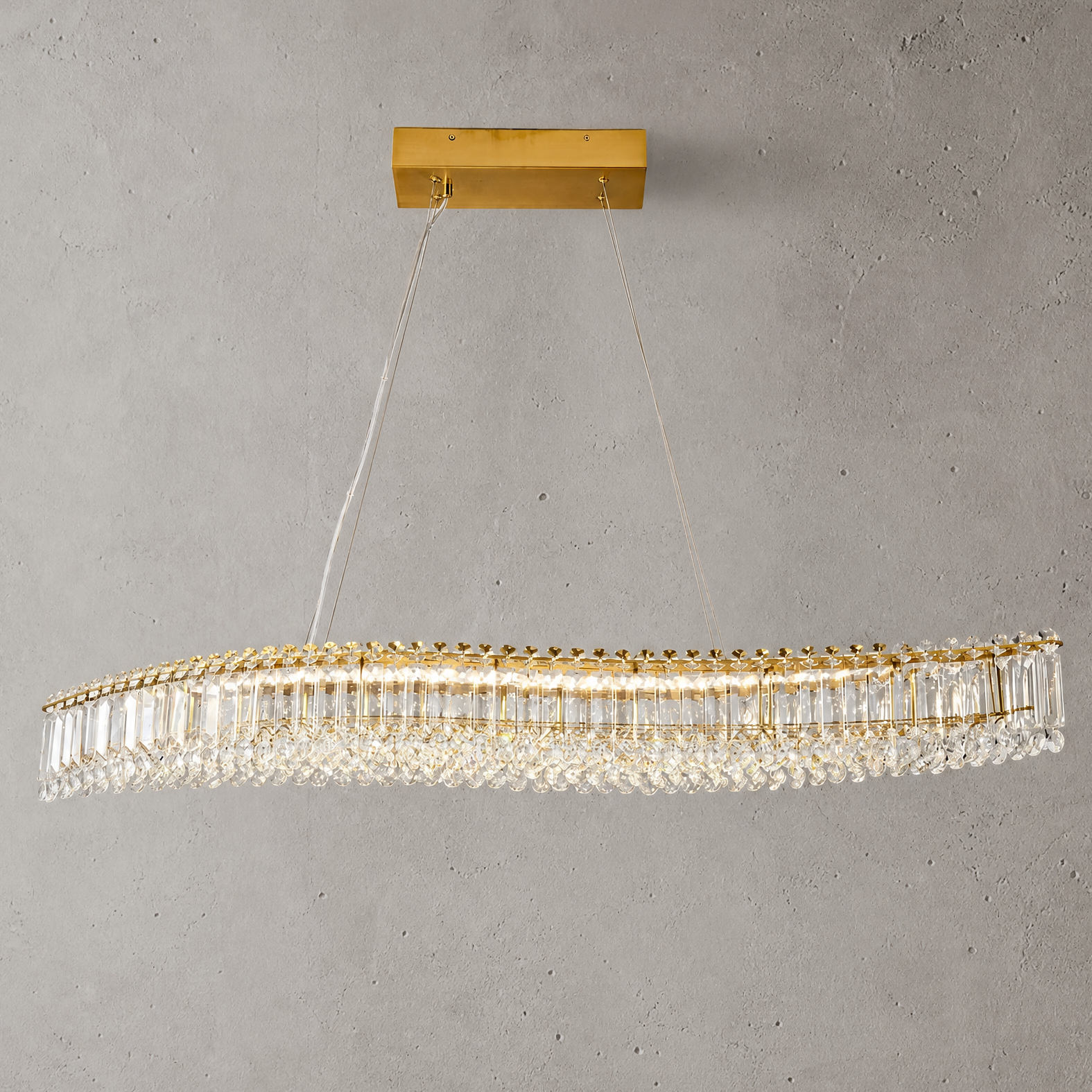 L1150 Teardrop Crystal Pendant Light - Black