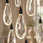 L1150 Teardrop Crystal Pendant Light - Black
