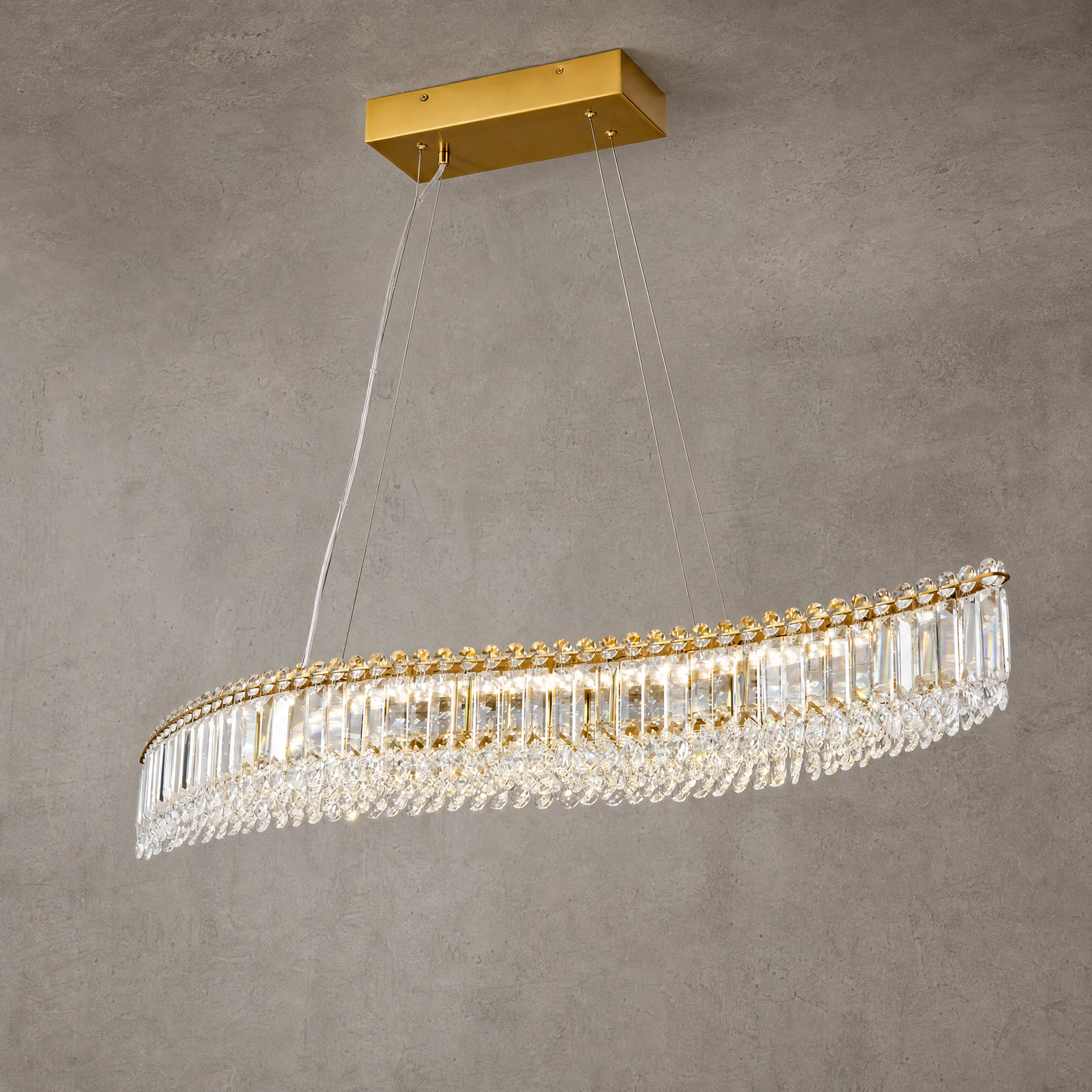 L1150 Teardrop Crystal Pendant Light - Black