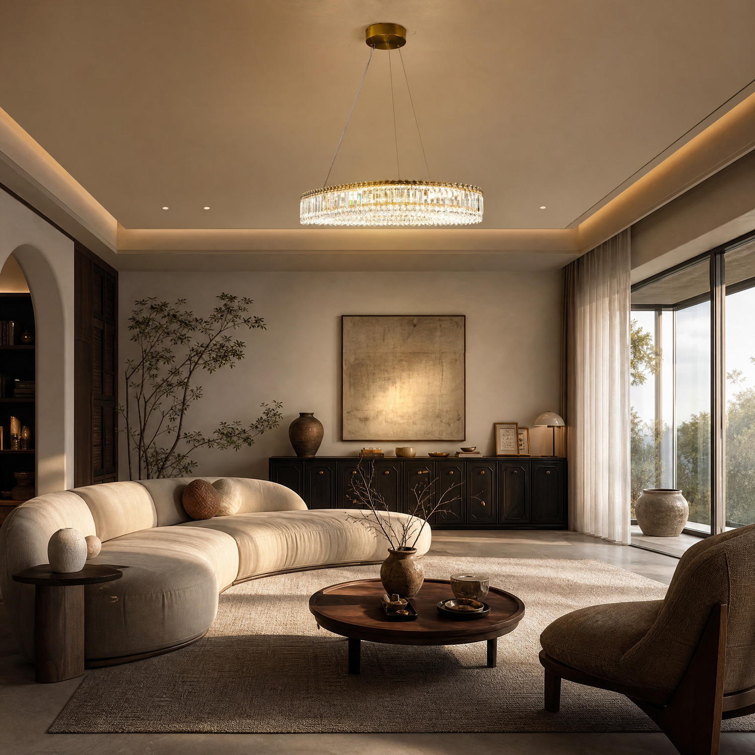 L1150 Teardrop Crystal Pendant Light - Copper
