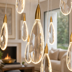 L1150 Teardrop Crystal Pendant Light - Copper