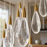 L1150 Teardrop Crystal Pendant Light - Copper
