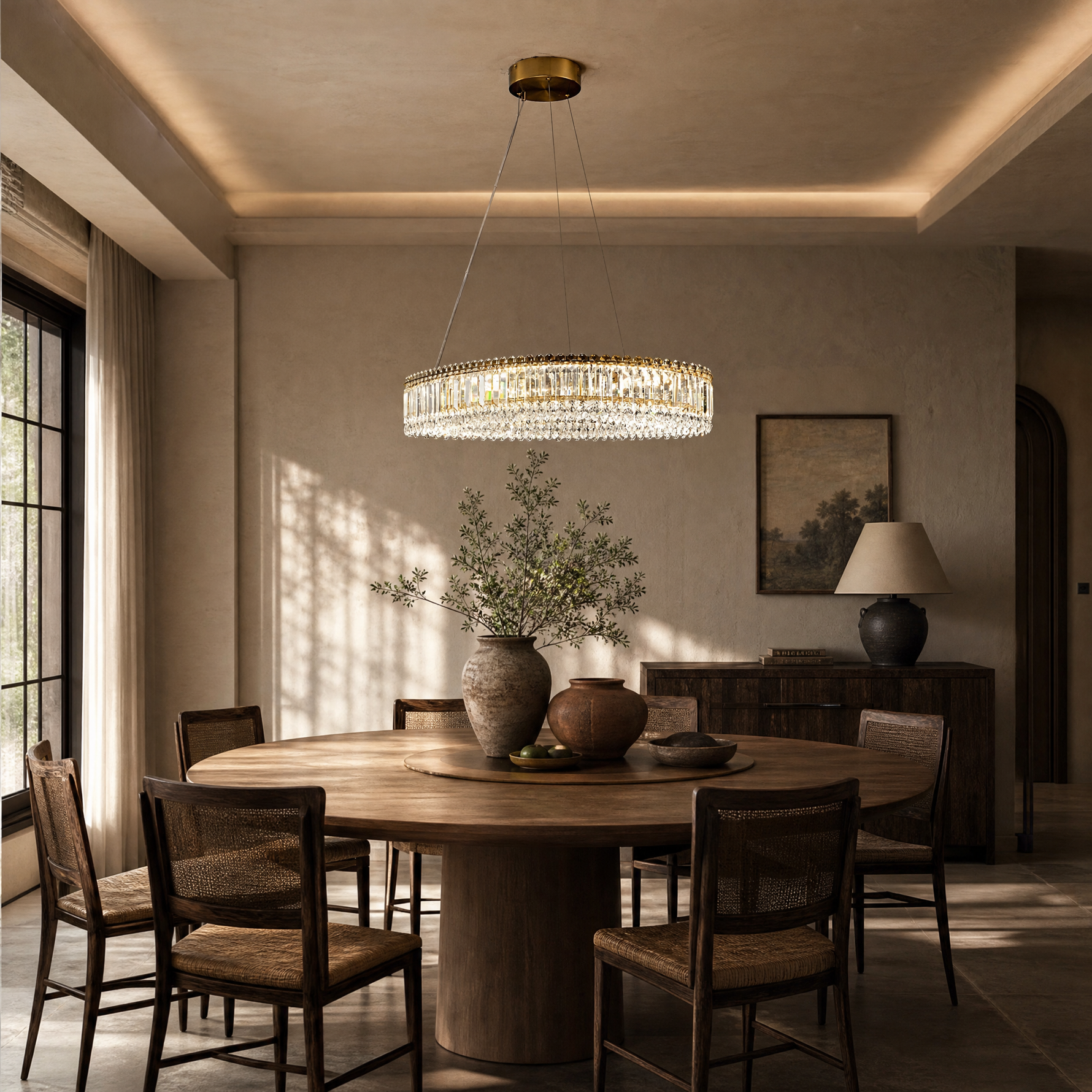 L1150 Teardrop Crystal Pendant Light - Copper
