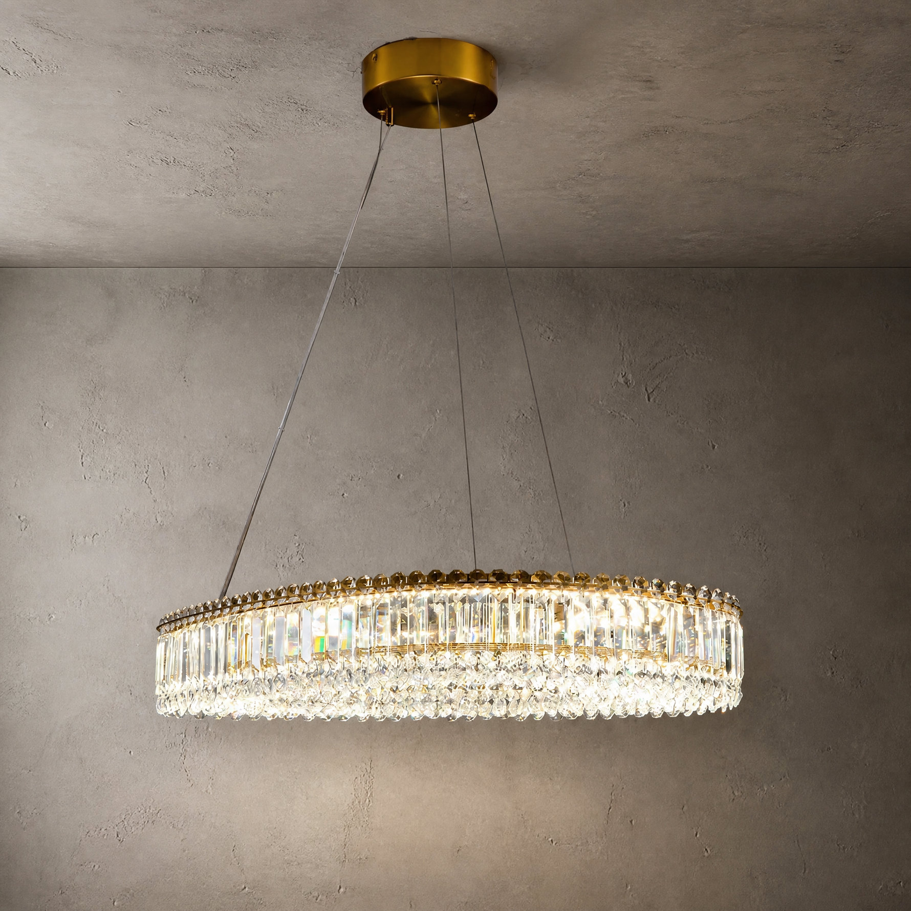 L1150 Teardrop Crystal Pendant Light - Copper