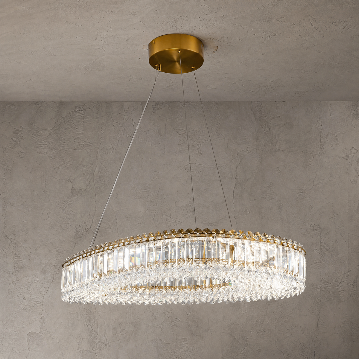L1150 Teardrop Crystal Pendant Light - Copper