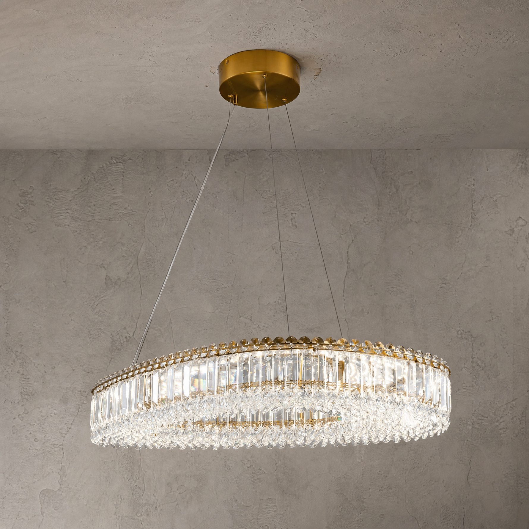 L1150 Teardrop Crystal Pendant Light - Copper